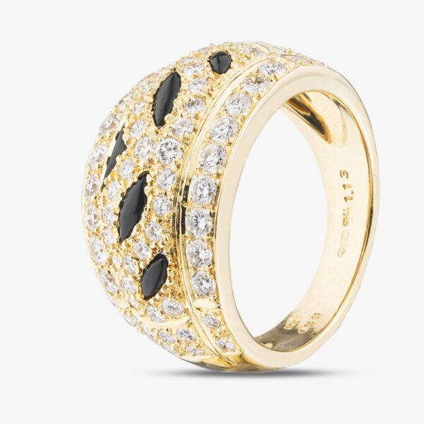Pre-Owned 18ct Yellow Gold Black Onyx & 1.49ct Diamond Fancy Dress Ring 43091027