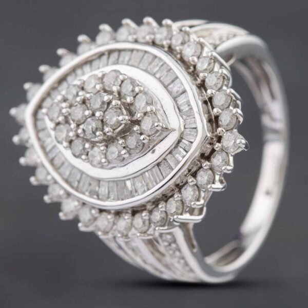 Pre-Owned 9ct White Gold 1.50ct Diamond Cluster Ring 431200227