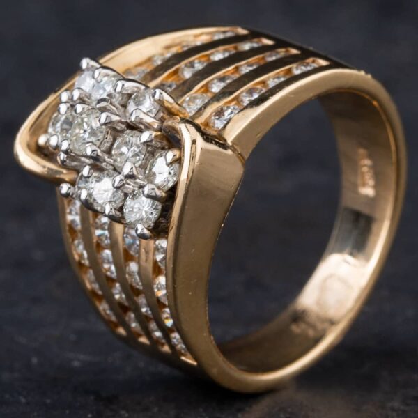 Pre-Owned 14ct Yellow Gold Brilliant Cut Diamond Fancy Cluster Ring 4312028