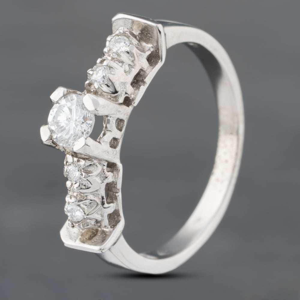 Pre-Owned 18ct White Gold 0.29ct Brilliant Cut Diamond Solitaire Ring 43121158