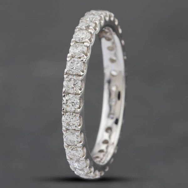 Pre-Owned 18ct White Gold 1.30ct Brilliant Cut Diamond Full Eternity Ring 43121169