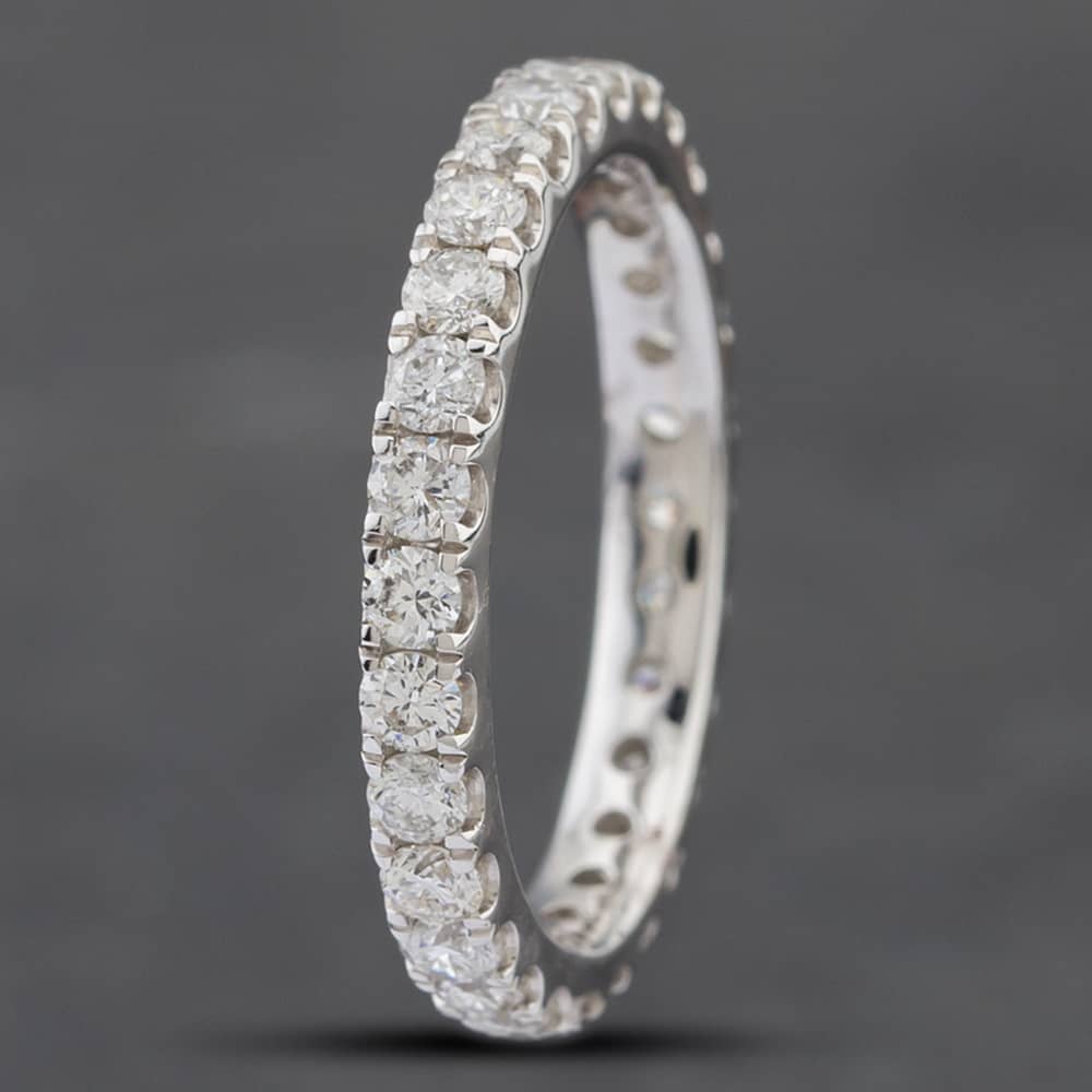 Pre-Owned 18ct White Gold 1.30ct Brilliant Cut Diamond Full Eternity Ring 43121169