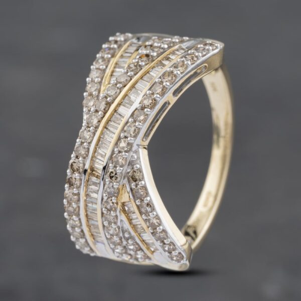 Pre-Owned 9ct White Gold 1.00ct Diamond Crossover Ring 43121204