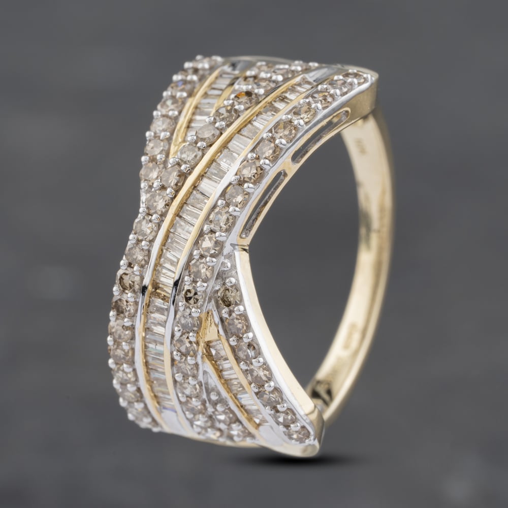 Pre-Owned 9ct White Gold 1.00ct Diamond Crossover Ring 43121204