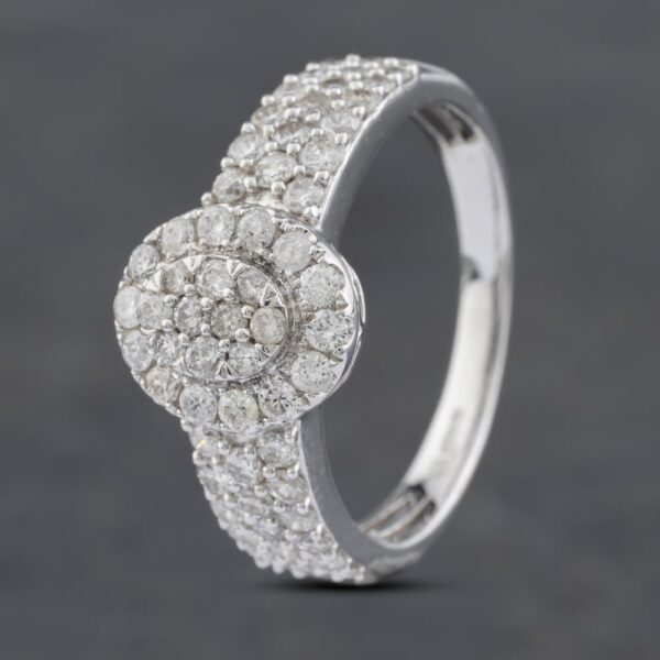 Pre-Owned 14ct White Gold 1.13ct Brilliant Cut Diamond Cluster Ring 43121218