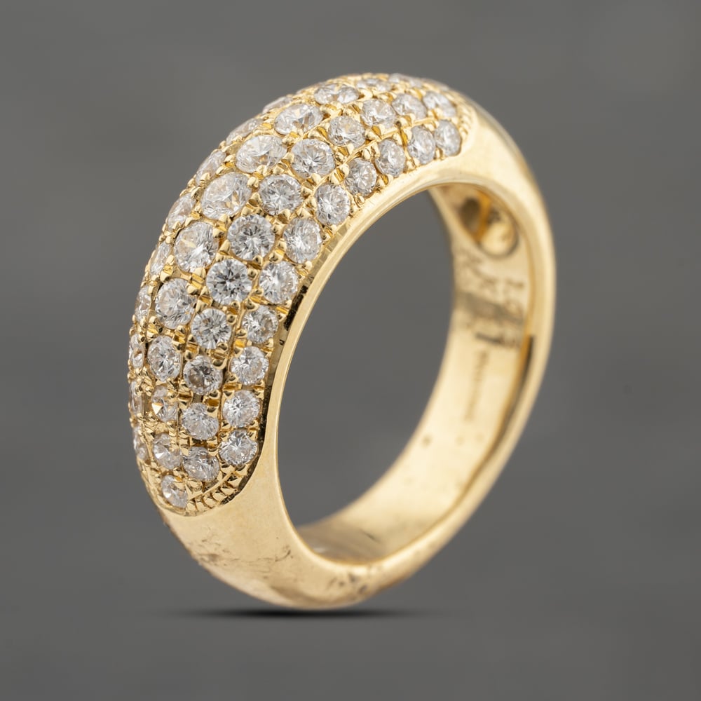 Pre-Owned 18ct Yellow Gold 1.01ct Brilliant Cut Diamond Graduated Five Row Ring 43121245