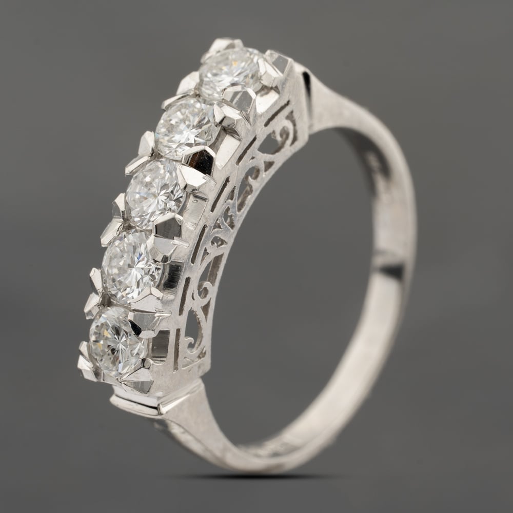 Pre-Owned Platinum 1.01ct Brilliant Cut Diamond Five Stone Ring 43121255