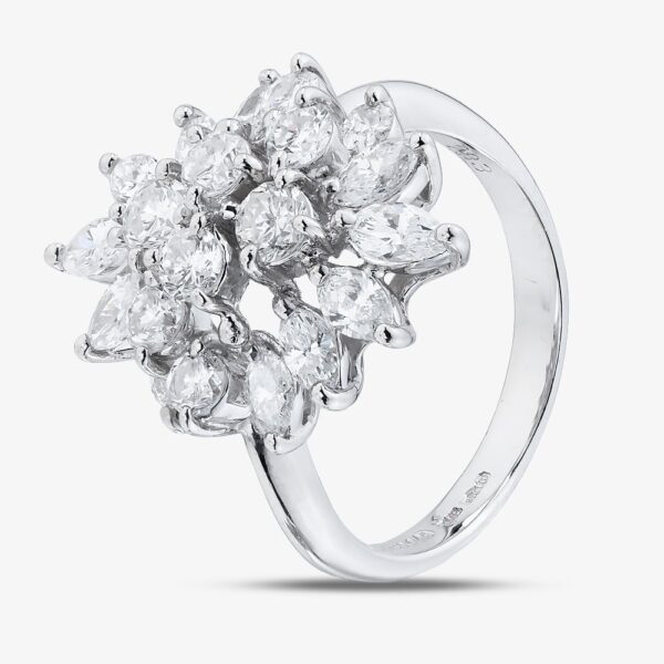 Pre-Owned Platinum 2.36ct Diamond Marquise Cluster Ring 43121298