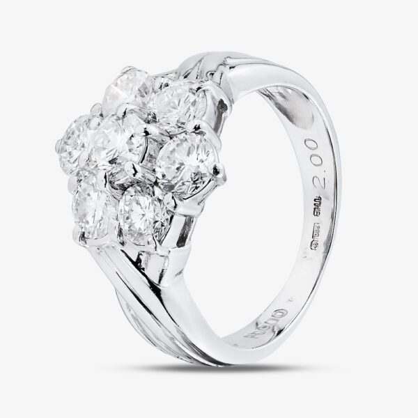 Pre-Owned Platinum 2.00ct Brilliant Cut Diamond Seven Stone Cluster Ring 43121300