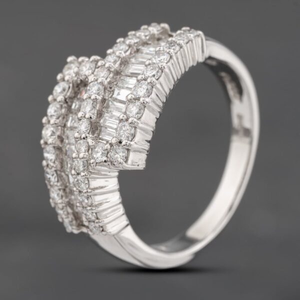 Pre-Owned Platinum 1.24ct Diamond Multi-Cut Crossover Ring 43121302