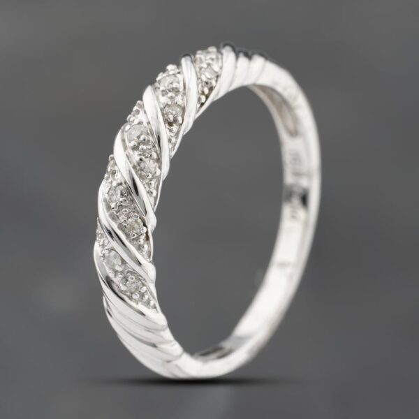 Pre-Owned 9ct White Gold 0.10ct Diamond Half Eternity Ring 43121305