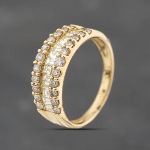 Pre-Owned 18ct Yellow Gold 1.00ct Diamond Three Row Ring 43121321