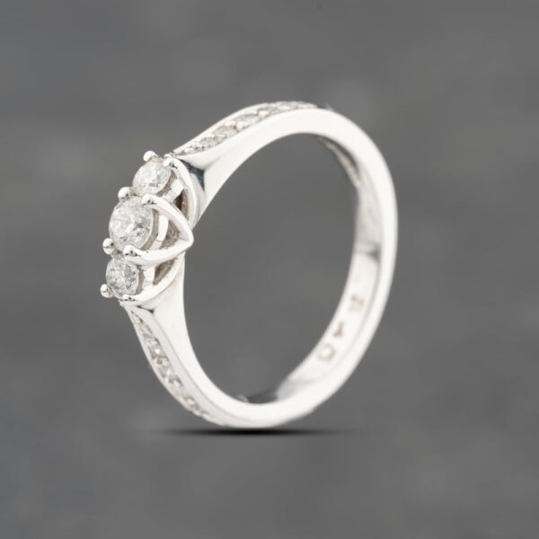 Pre-Owned 18ct White Gold 0.40ct Brilliant Cut Diamond Three Stone Ring 43121323