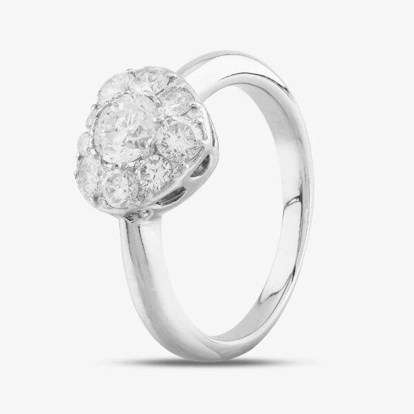 Pre-Owned Platinum 1.00ct Brilliant Cut Diamond Heart Cluster Ring 4312327
