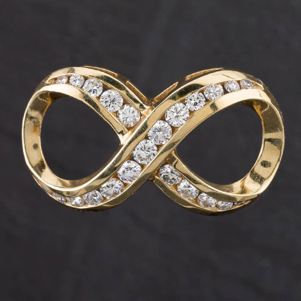 Pre-Owned 9ct Yellow Gold 1.94ct Brilliant Cut Diamond Figure Of 8 Loose Pendant 4314060