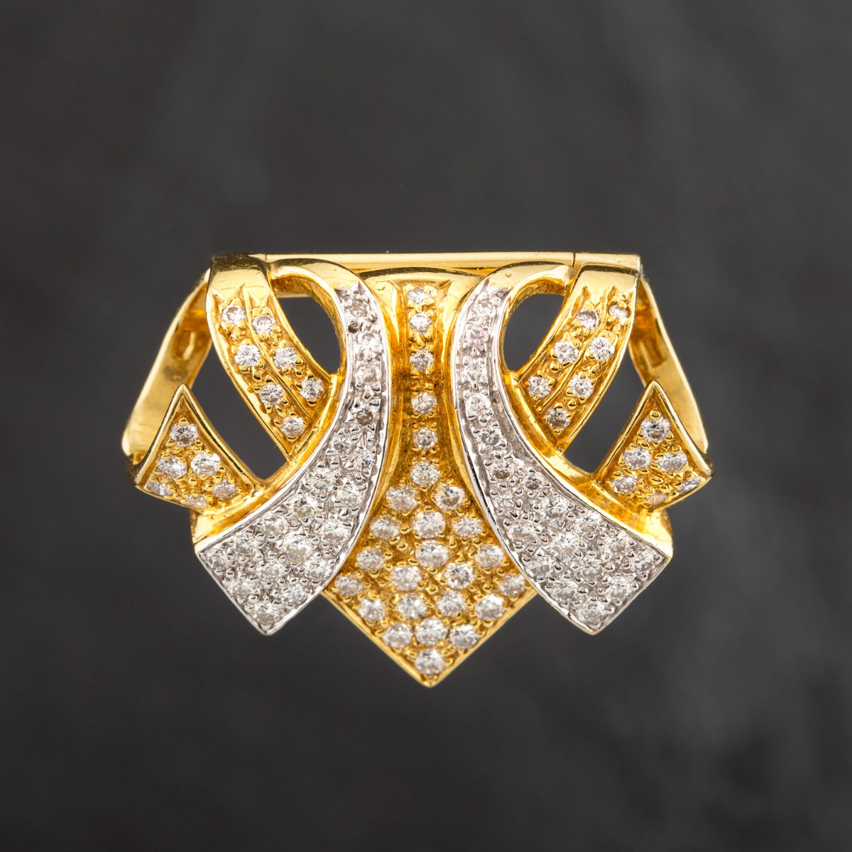 Pre-Owned 18ct Two Colour Gold 2.50ct Brilliant Cut Diamond Enhancer Loose Pendant 4314065