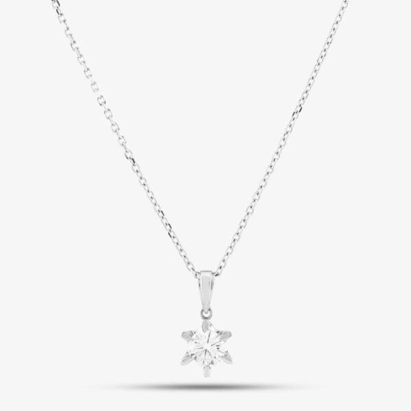 Pre-Owned Platinum 0.76ct Brilliant Cut Diamond Pendant & 16-18 Inch Trace Chain 43141145