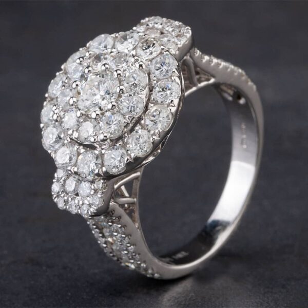 Pre-Owned 14ct White Gold Diamond Cluster Ring 4328012