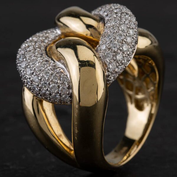 Pre-Owned 14ct Yellow Gold Diamond Knot Design Ring 4328536