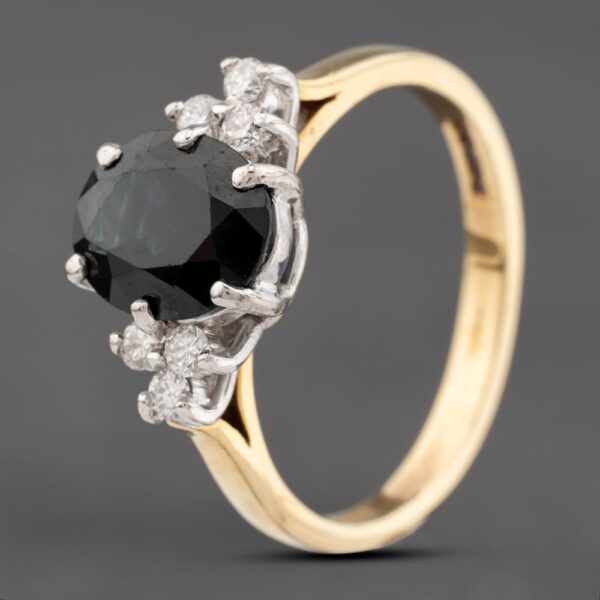Pre-Owned 18ct Yellow Gold Sapphire & 0.15ct Brilliant Cut Diamond Seven Stone Ring 43361206