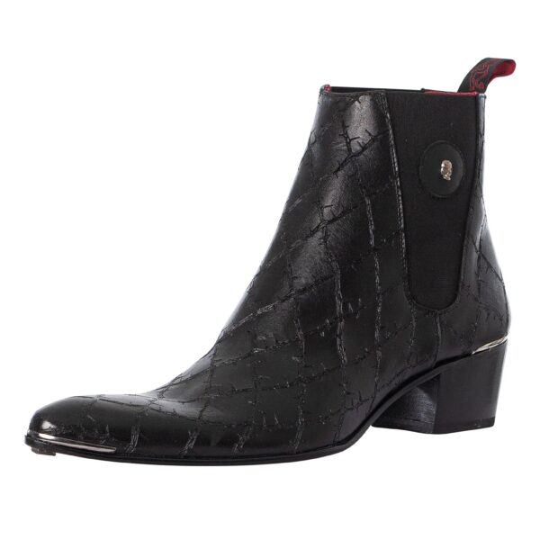 Skull Leather Chelsea Boots