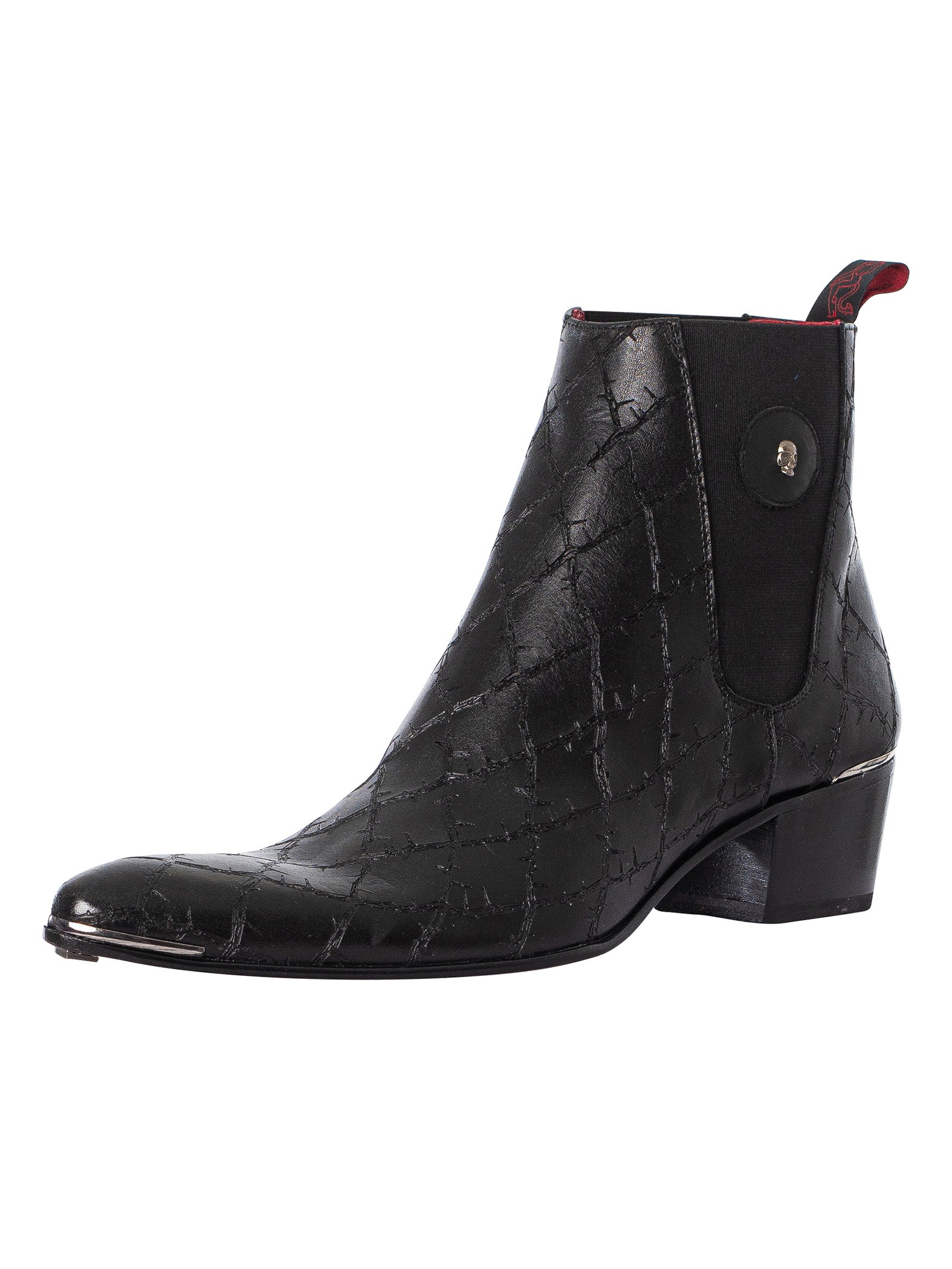Skull Leather Chelsea Boots
