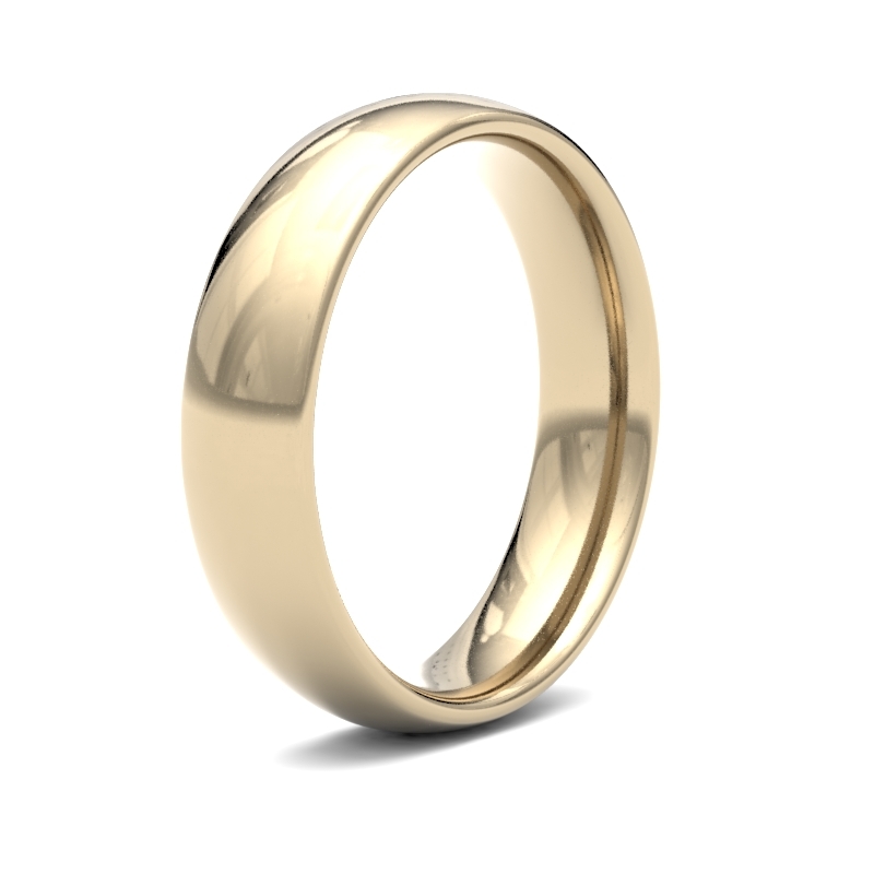 9ct Yellow Gold 5.0mm Medium Court Wedding Ring 5GMC-9Y
