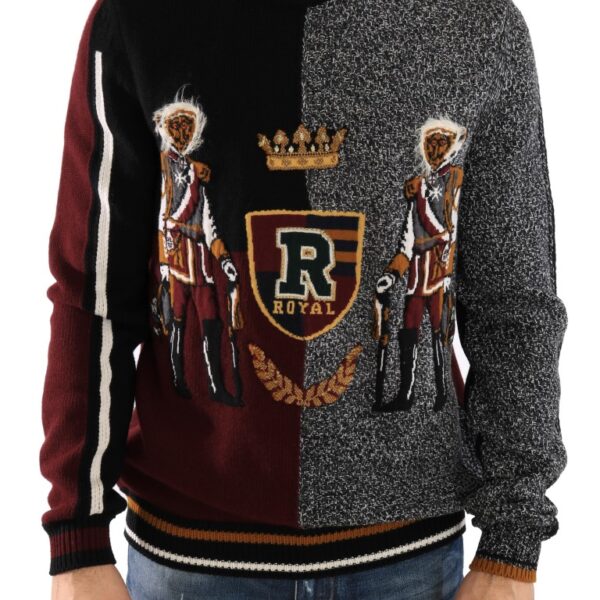 Dolce & Gabbana Mens Multicolor Knitted Cashmere Wool Sweater - Multicolour - Size Medium