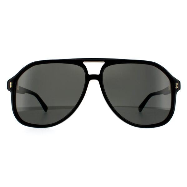 Gucci Aviator Mens Black Grey Sunglasses - One Size
