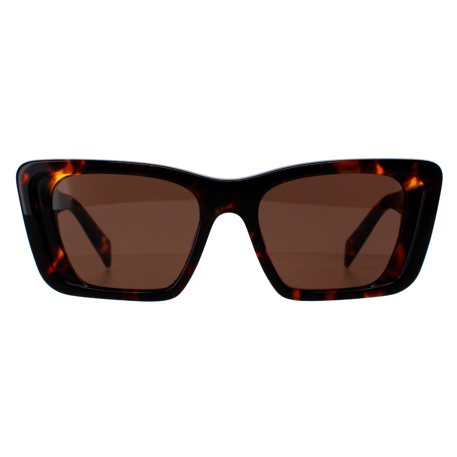 Prada Rectangle Womens Honey Havana Dark Brown PR08YS - One Size