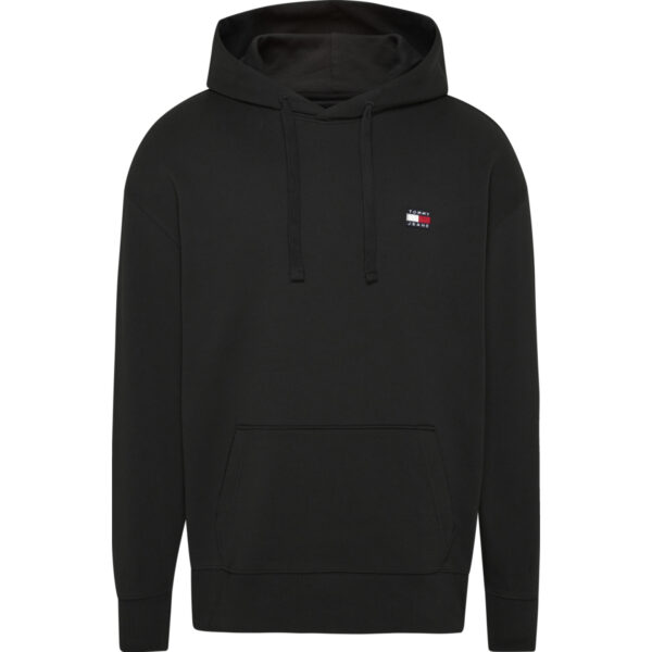 Tommy Jeans Mens Hoodies XS Badge Hoodie Black Cotton - Size X-Large