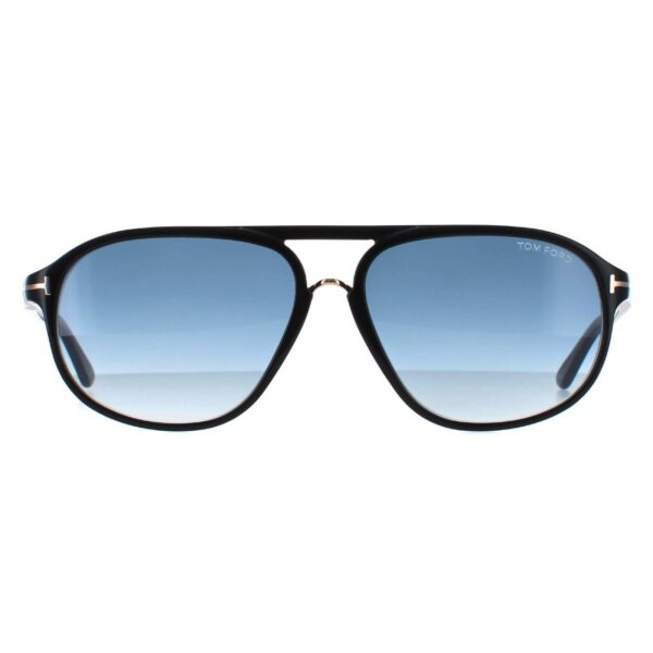Tom Ford Unisex Sunglasses 0447 Jacob 01P Shiny Black Green Gradient - One Size
