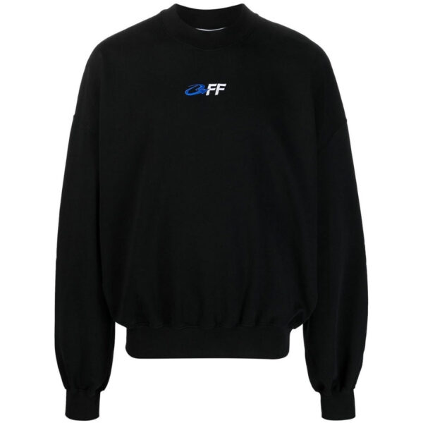 Off-White Mens Exact Opposite Boxy Fit Black Sweatshirt - Size X-Large