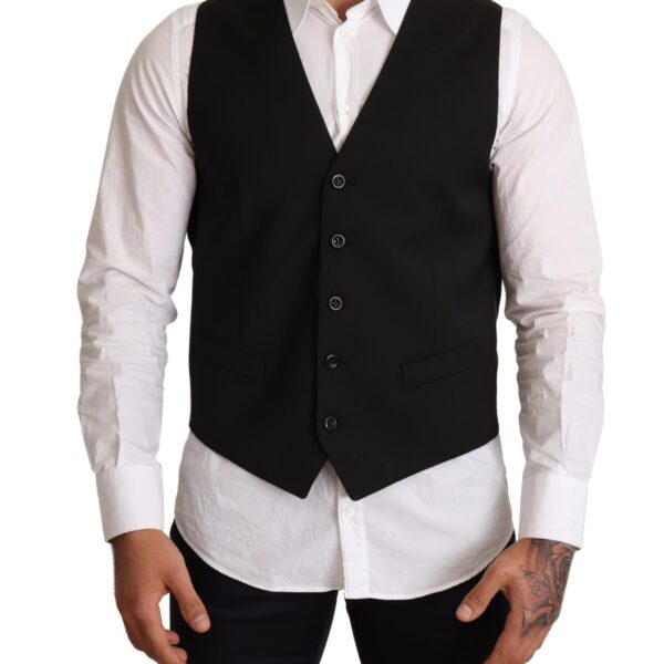 Dolce & Gabbana Mens Black Wool Formal Waistcoat Dress - Size 44