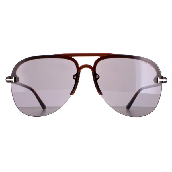 Tom Ford Aviator Mens Shiny Light Brown Smoke Terry 02 FT1004 - One Size