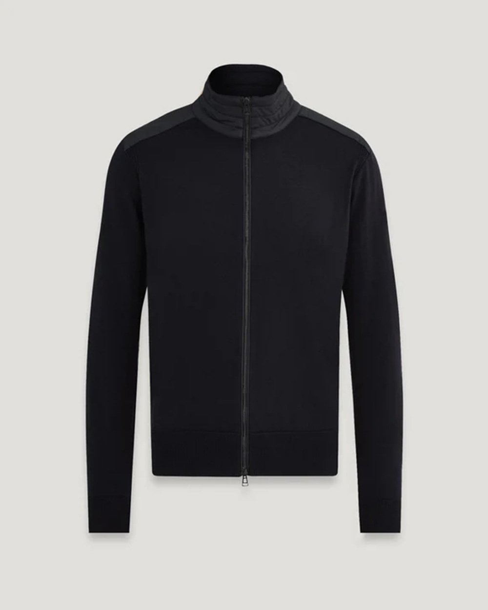 Belstaff Kelby Mens Merino Wool Zip Cardigan - Black - Size X-Large