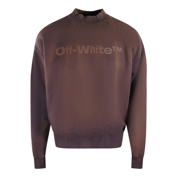 Off-White Mens Laundry Logo Skate Fit Aubergine Purple Sweatshirt Cotton - Size X-Large