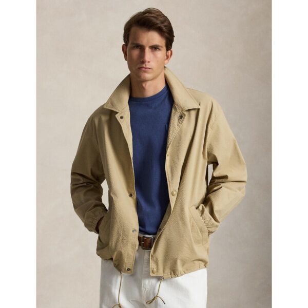 Striped Seersucker Coach Jacket