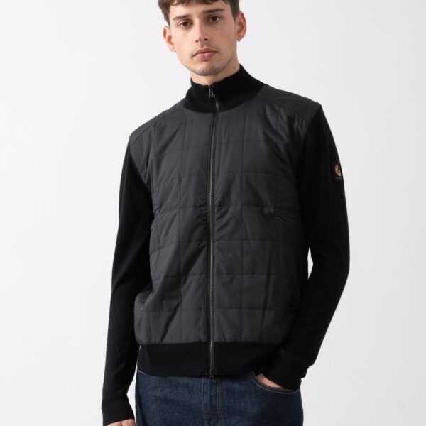 Belstaff Kelbrook Mens Merino Wool Zip Cardigan - Black - Size X-Large