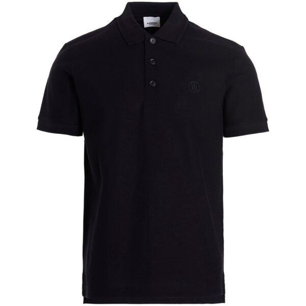 Burberry Mens Branded Circle Logo Coal Blue Polo Shirt Cotton - Size 2XL