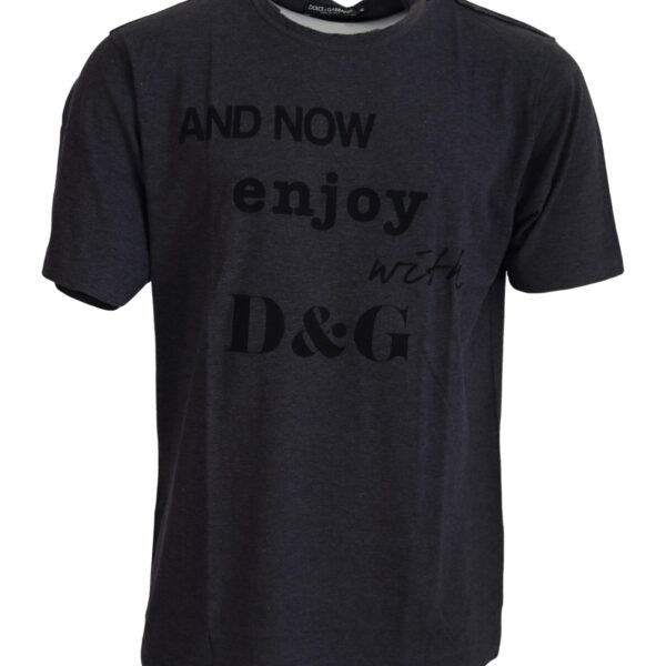 Dolce & Gabbana Gray Crewneck Cotton Short Sleeve Mens T-shirt - Grey - Size EU 50 (Mens)