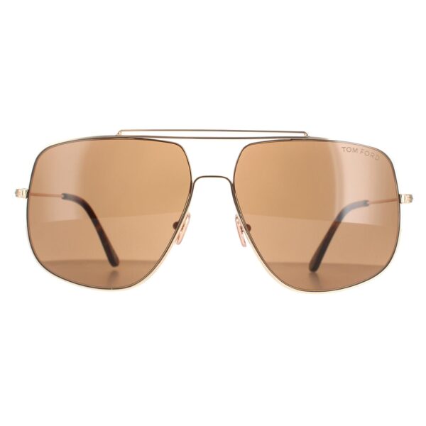 Tom Ford Aviator Mens Shiny Rose Gold Roviex FT0927 Liam Sunglasses Metal (archived) - One Size