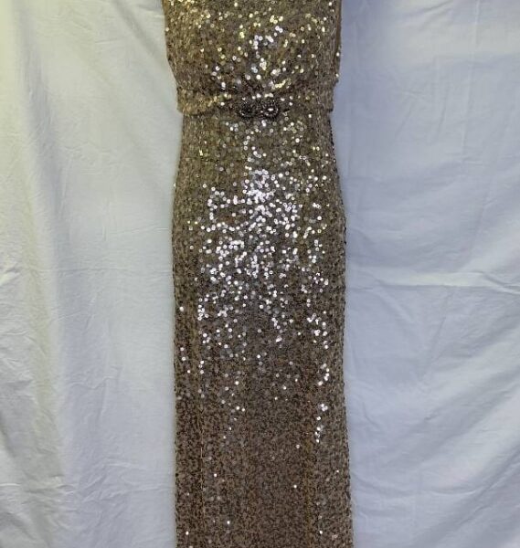 Jenny Packham Evening Dress Gold Sequin Size: 8