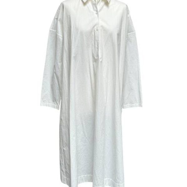 Ecole De Curiosites Midi-length Cotton Shirt Dress White Size: S