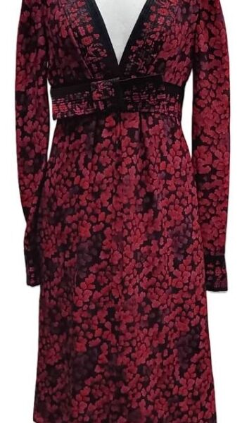 Gucci Silk Midi Dress Red And Black Size: S