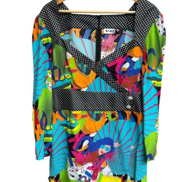 Rixo X Christian Lacroix Mini Dress Multicolour Size: 14