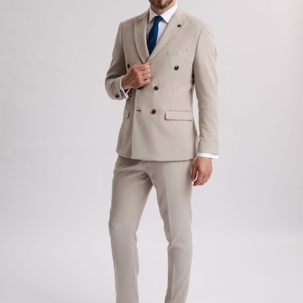 HM5 Stone Double Breasted Two Piece Suit