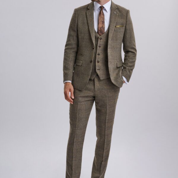 Kris - Tan Tweed Three Piece Suit