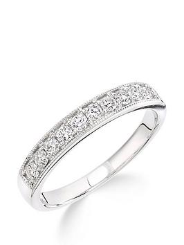 Love Diamond 9Ct White Gold 33 Point Millgrain Set Eternity Ring