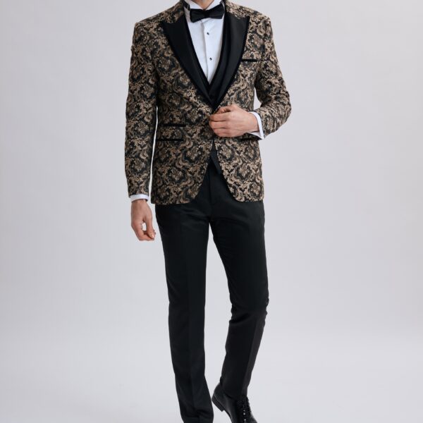 Leo Gold Pattern 3 Piece Suit